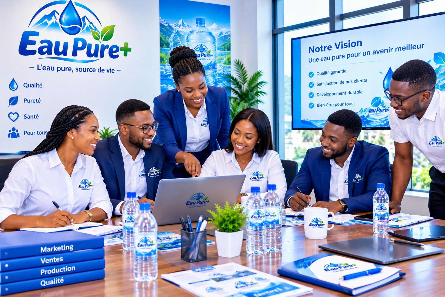Équipe EAU PURE PLUS en réunion de travail
