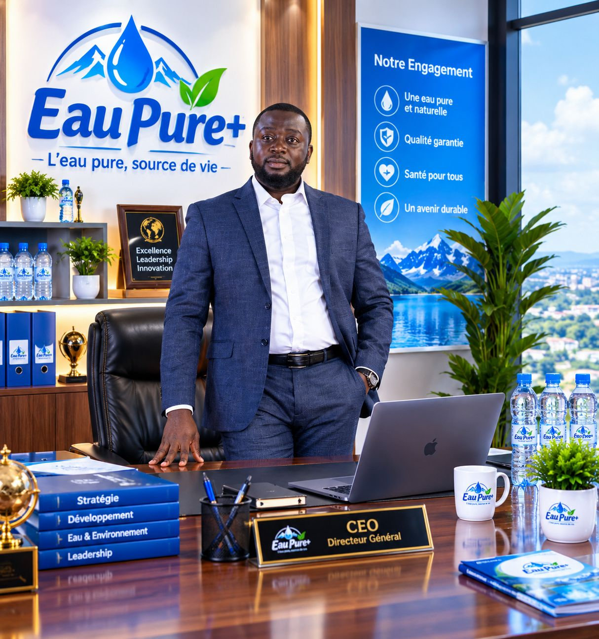 Sylvain MUYALI, CEO d'EAU PURE PLUS, dans l'usine